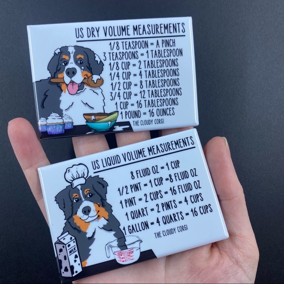 Bernese Mountain Dog Measuring Chart Magnet Set Cooking Baking Guide - Picture 2 of 5